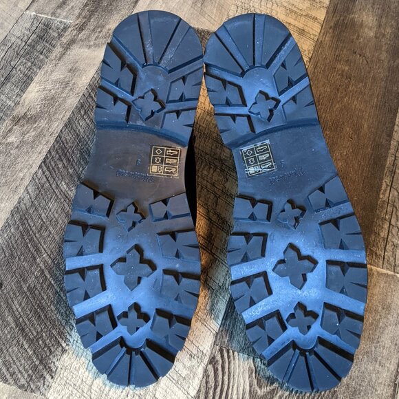 Madewell Mariam Chelsea Boots Pebbled Leather Black Chunky Platform - Picture 5 of 8